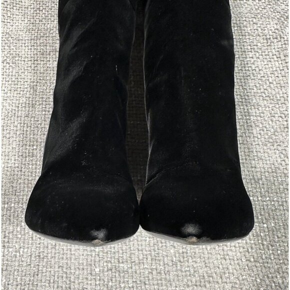 Saint Laurent Boots Women 35.5 US‎ 5.5 Black Velvet Niki Knee High Designer - Picture 8 of 16